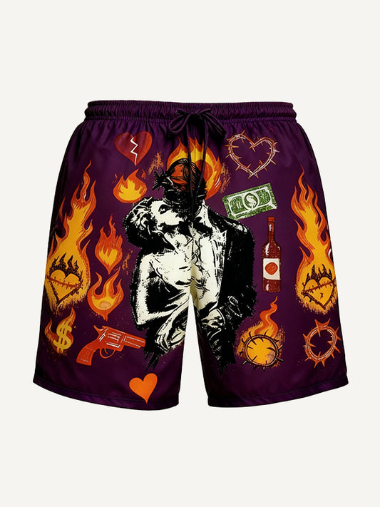 Love is as hot as fire comfortable loose shorts