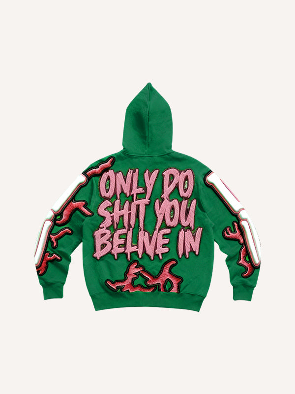 Hooded Skull Print Sweatshirt - Stylish All-Season