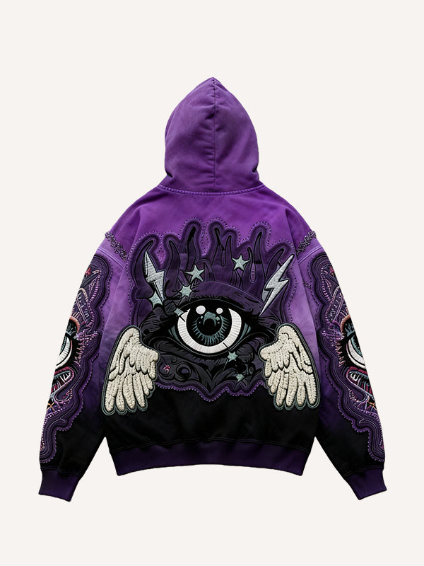 Flying Eye of Truth or God's Eye Gradient Hooded Sweatshirt