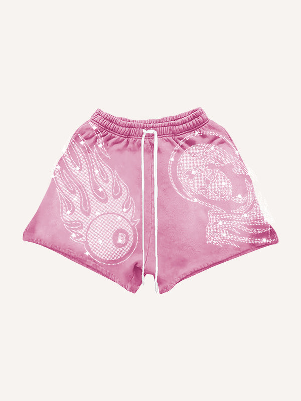 Our Lady  Hand of Faith rhinestone shorts