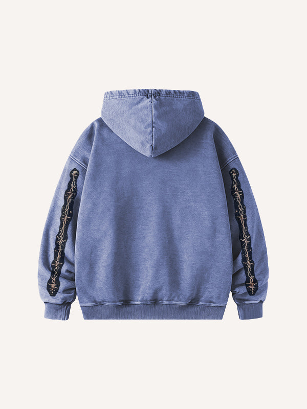 Pure cotton printed patchwork heart-shaped sweatshirt