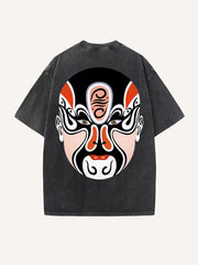 Chinese opera mask hand-painted personalized short-sleeved T-shirt