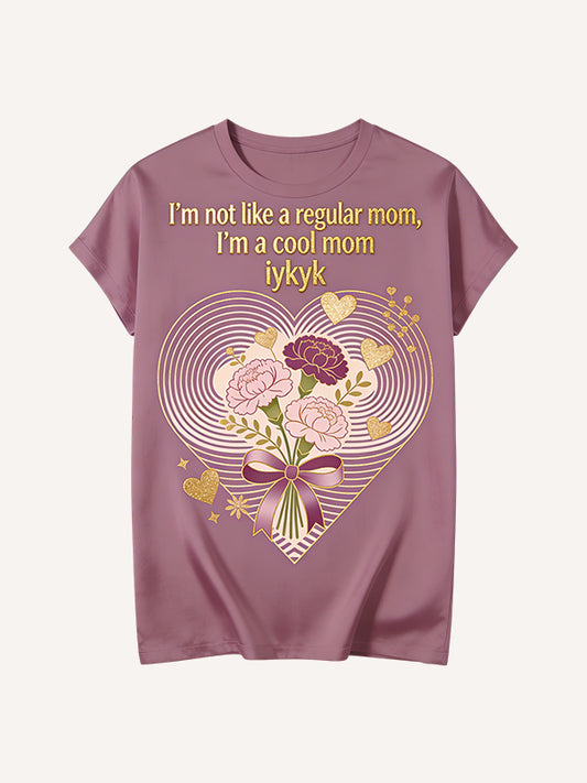 Best Wishes For Mom Printed Short Sleeve