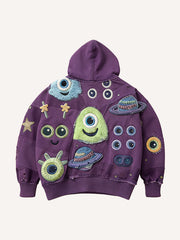 Cute patchwork one-eyed monster fashion sweatshirt