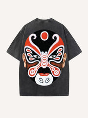 Trendy Peking Opera mask hand-painted personalized short-sleeved T-shirt