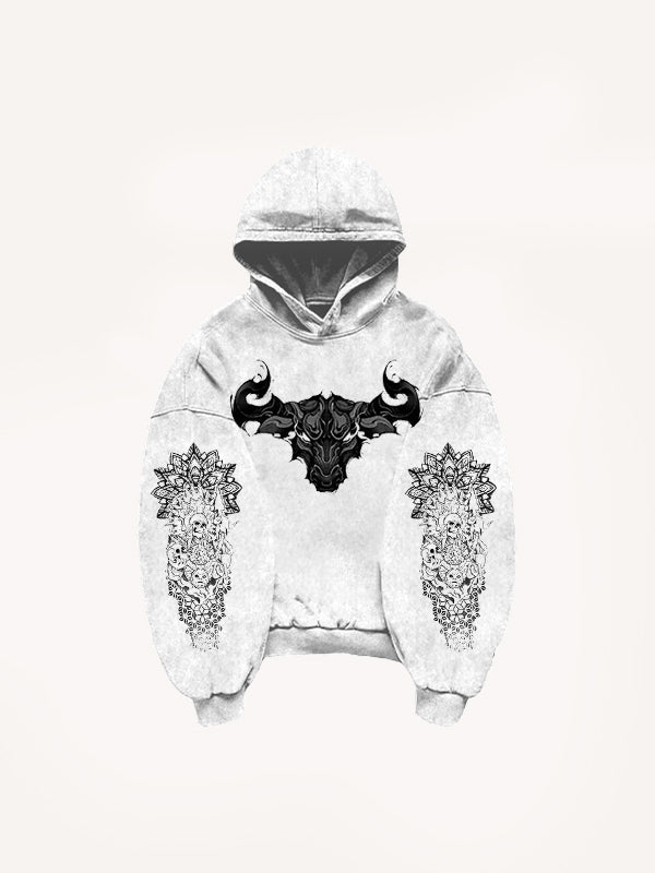 Double Dragon Monster Traditional Classic Pattern Sweatshirt