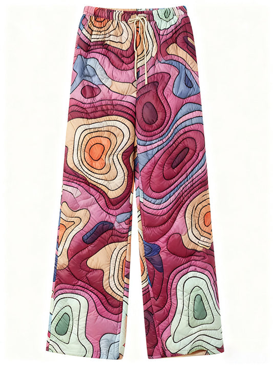 Textured effect warm news weather map personalized trousers