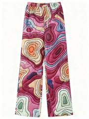 Textured effect warm news weather map personalized trousers