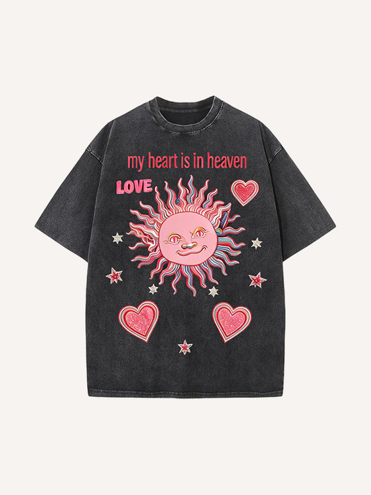 Colorful Universe Happy Print Cotton Short Sleeve