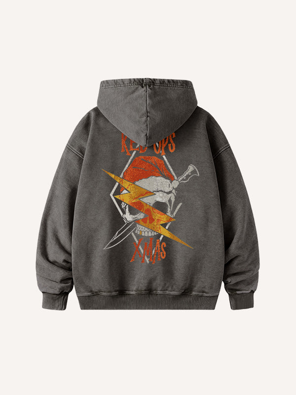 Santa Claus cotton Hoodies under lightning