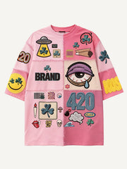 Stylish Christmas T-shirts for all seasons with patchwork prints in various patterns