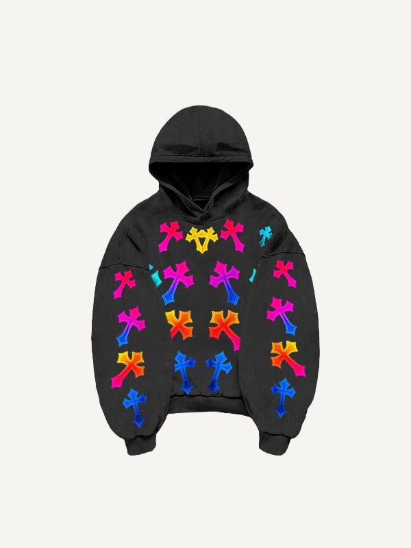 Gradient Shiny Crew Neck Knitted Print Sweatshirt