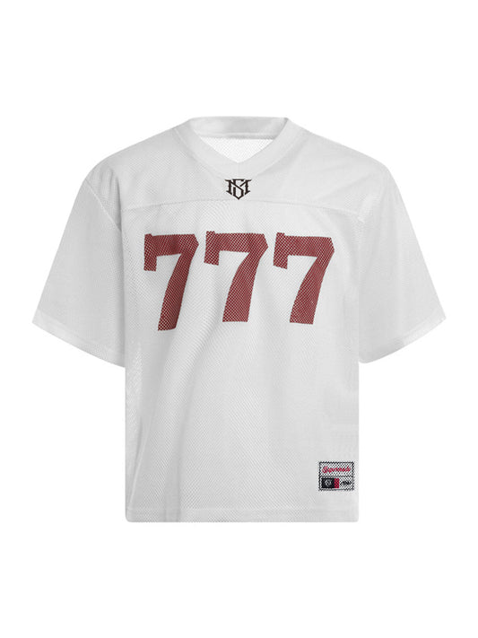 Jersey Letter Print Quick Dry V-neck T-shirt