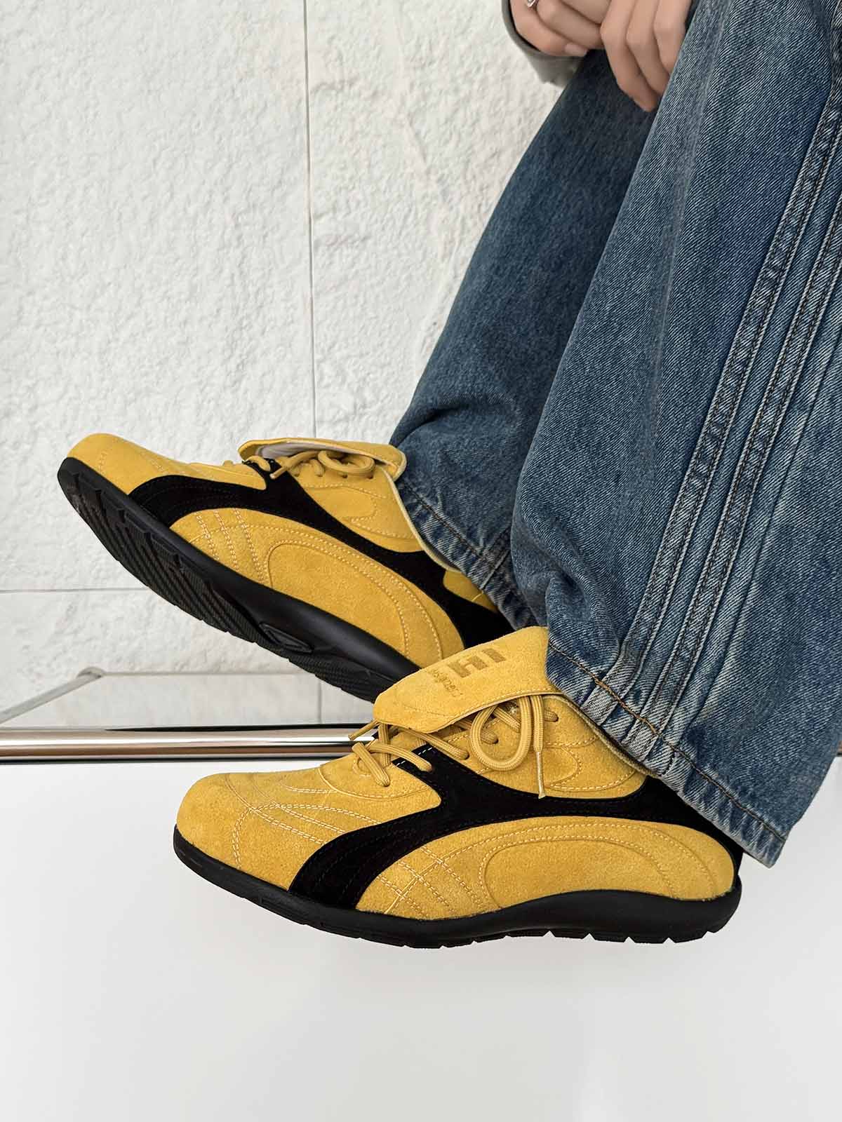 Retro Colorblock Flap Lace German Trainer Sneakers