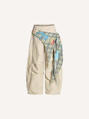 Hip-hop distressed patchwork street trousers