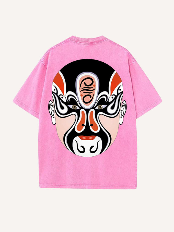Chinese opera mask hand-painted personalized short-sleeved T-shirt