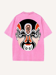 Chinese opera mask hand-painted personalized short-sleeved T-shirt