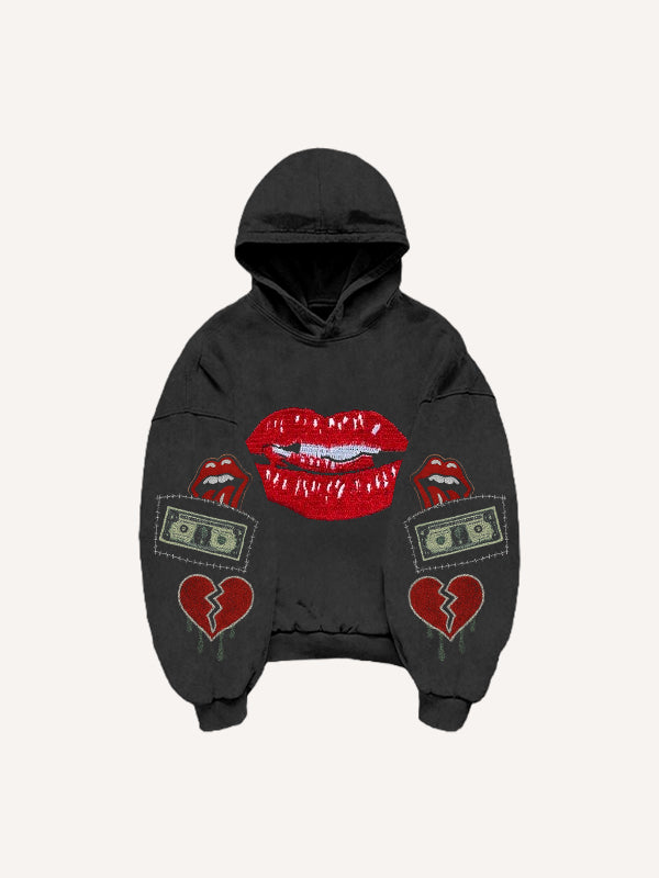Sexy Monroe girl print distressed street style sweatshirt