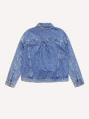 Celebrity-endorsed washed denim jacket for all seasons