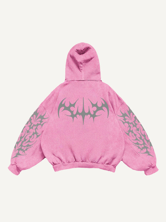 Designer classic distressed floral print sweatshirt