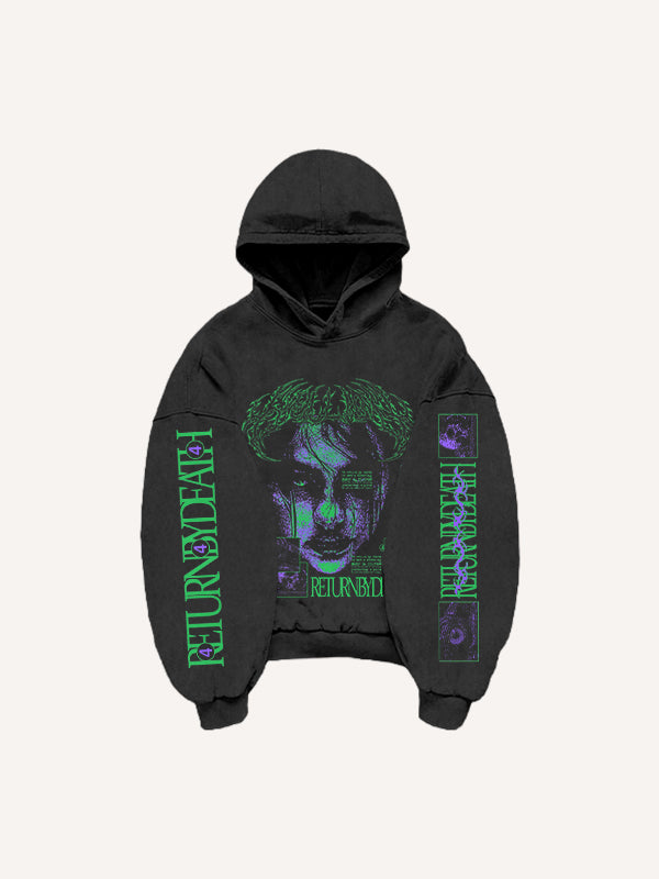 Cyber Art Textured Hand-Painted Print Sweatshirt
