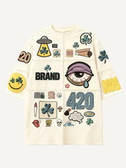 Stylish Christmas T-shirts for all seasons with patchwork prints in various patterns