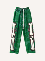 Two-tone skull cool goddess high-definition printed trousers