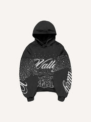 Retro distressed double hooded sweatshirt