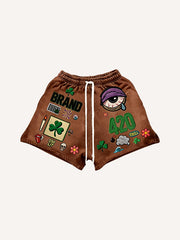 Fashionable Christmas and four-season shorts with multi-pattern patchwork prints