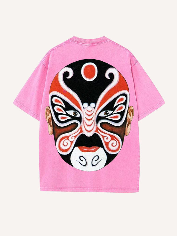 Trendy Peking Opera mask hand-painted personalized short-sleeved T-shirt