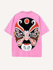 Trendy Peking Opera mask hand-painted personalized short-sleeved T-shirt