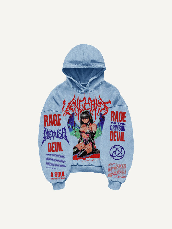 Hand-painted sexy female devil textured sweatshirt