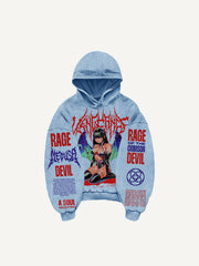 Hand-painted sexy female devil textured sweatshirt
