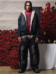 Cotton Washed Fur Hooded Jacket