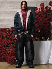 Cotton Washed Fur Hooded Jacket