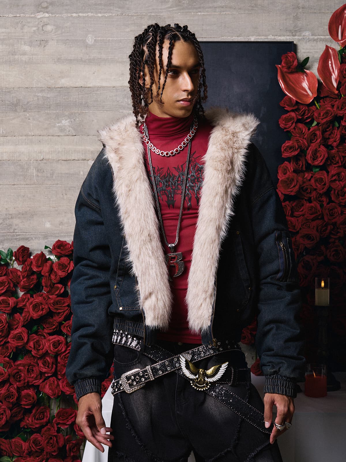 Cotton Washed Fur Hooded Jacket