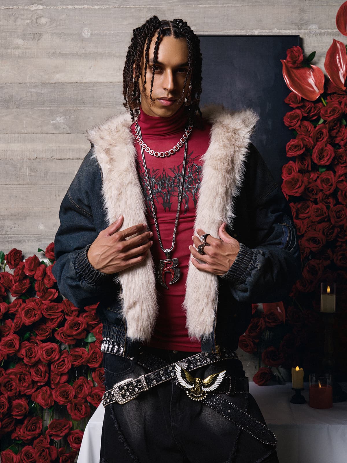 Cotton Washed Fur Hooded Jacket