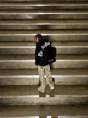 Thesupermade Street Letter Embroidered Fleece Jacket