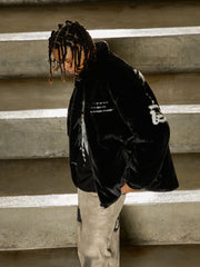 Thesupermade Street Letter Embroidered Fleece Jacket