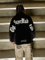 Thesupermade Street Letter Embroidered Fleece Jacket