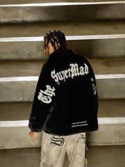 Thesupermade Street Letter Embroidered Fleece Jacket
