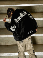Thesupermade Street Letter Embroidered Fleece Jacket