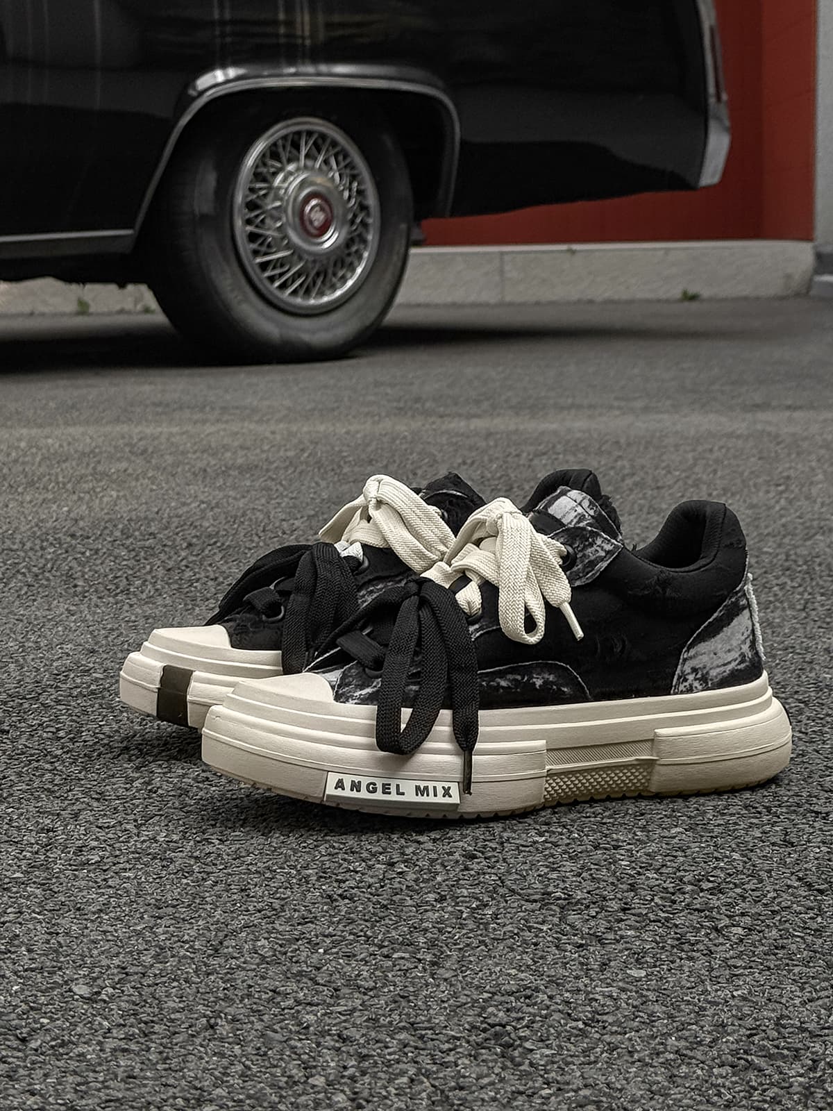 Platform Double Lace Canvas Sneakers