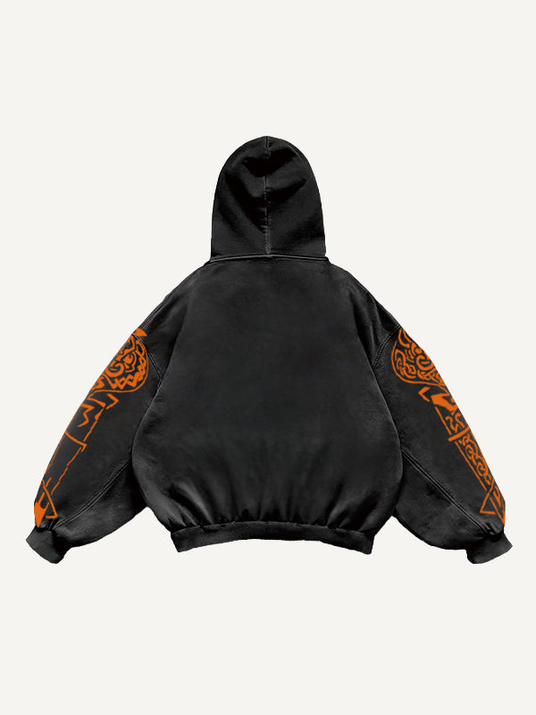 Hand-painted Fuwa hoodie attracting wealth and fortune