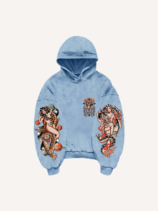 Retro Girl Tattoo Sexy Print Sweatshirt