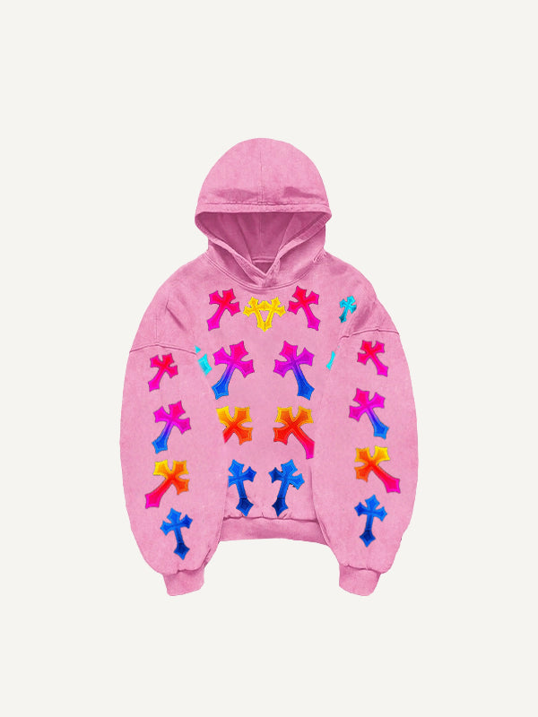 Gradient Shiny Crew Neck Knitted Print Sweatshirt