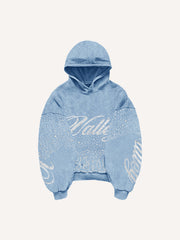 Retro distressed double hooded sweatshirt