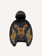 Smiley Face&Skeleton&Graphic Print Slant Pockets Hoodie