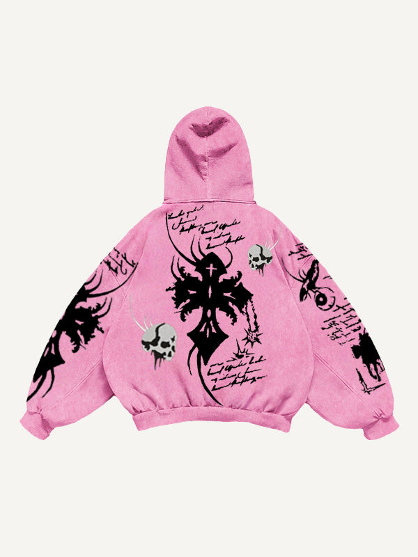 Artist painted Hell Skull Sweatshirt