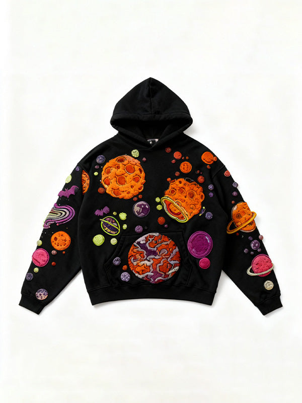 We are from the Happy Planet! Patch Printed Y2K Sweatshirt
